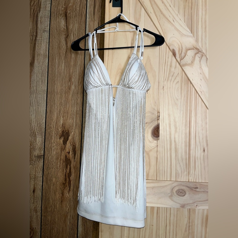 Bebe homecoming dress, white, small